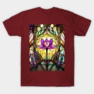 Stained Glass Lotus Flower T-Shirt